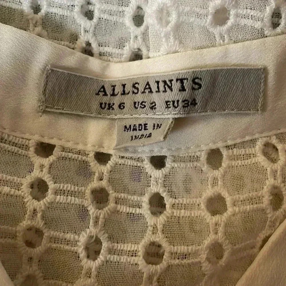 All Saints Esla Waist Dress Size 2 - Picture 9 of 10